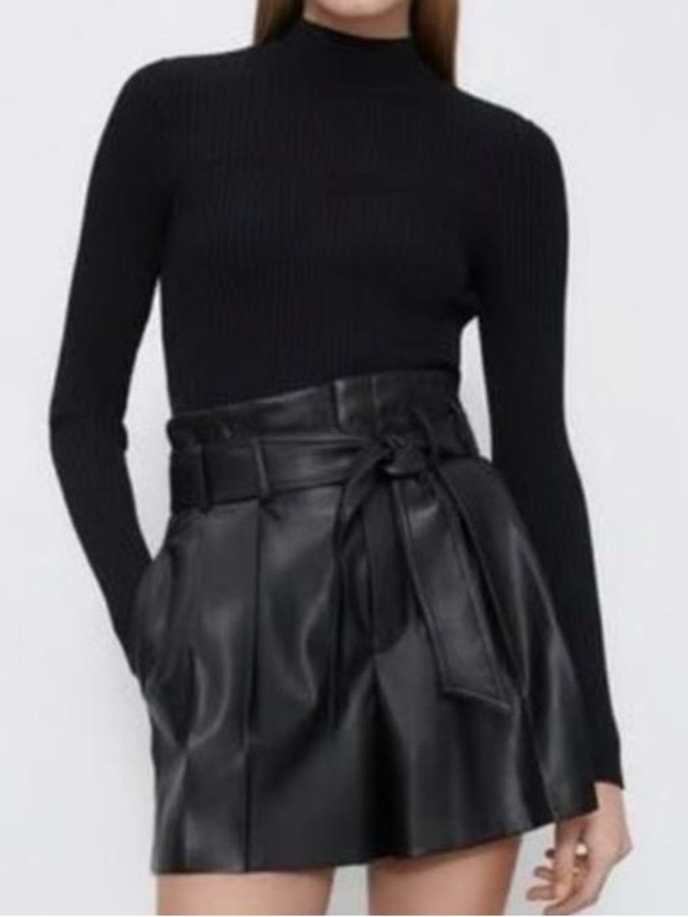 High waisted faux leather zara shorts - Picture 3 of 7